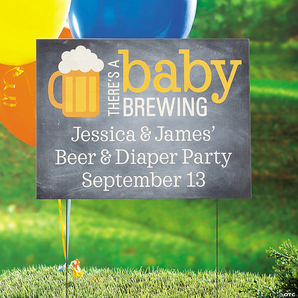Personalized Baby Brewing Yard Sign