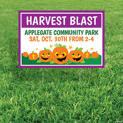 Personalized Christian Pumpkin Yard Sign