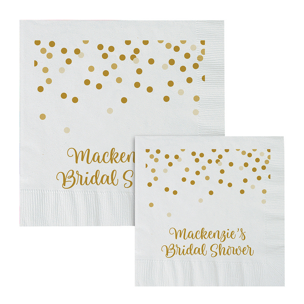 Personalized Confetti Dots Beverage Napkins