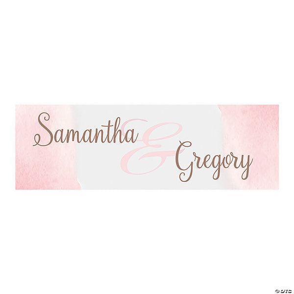 Personalized Copper Blush Ombre Wedding Banner - Small