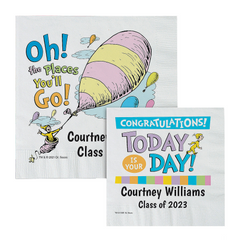 Personalized Dr. Seuss Oh, the Places You'll Go Beverage Napkins