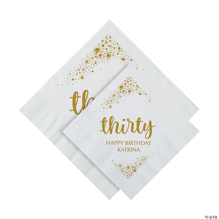 Personalized Elegant Milestone Beverage Napkins