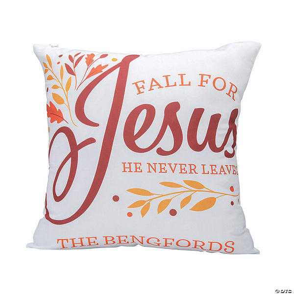 Personalized Fall for Jesus Pillow