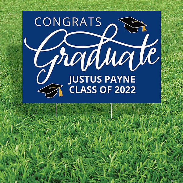 Personalized Graduate Script Yard Sign