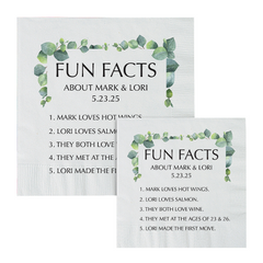 Personalized Greenery Fun Facts Luncheon Napkins