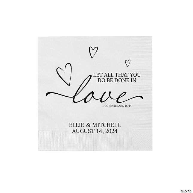 Personalized Let All That You Do Be Done In Love Paper Luncheon Napkins