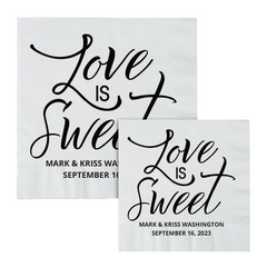 Personalized Love is Sweet Paper Beverage Napkins