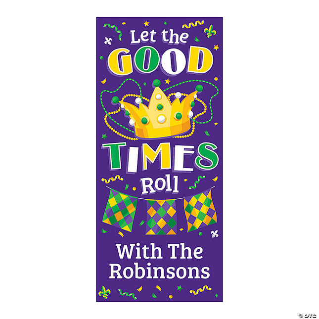Personalized Mardi Gras Vertical Banner