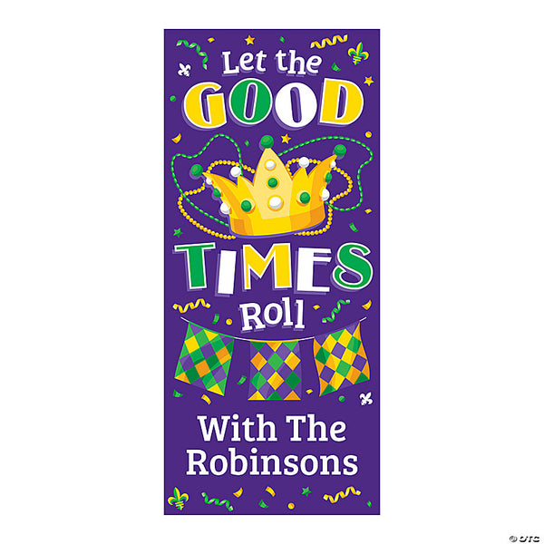 Personalized Mardi Gras Vertical Banner