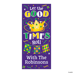 Personalized Mardi Gras Vertical Banner