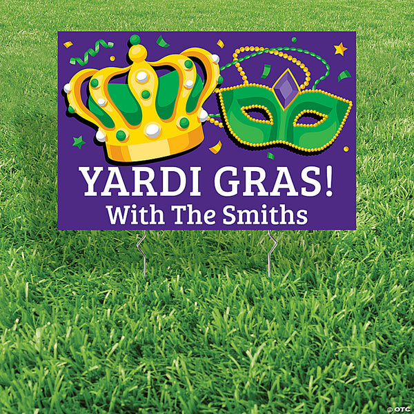 Personalized Mardi Gras Yard Sign Decorating Kit