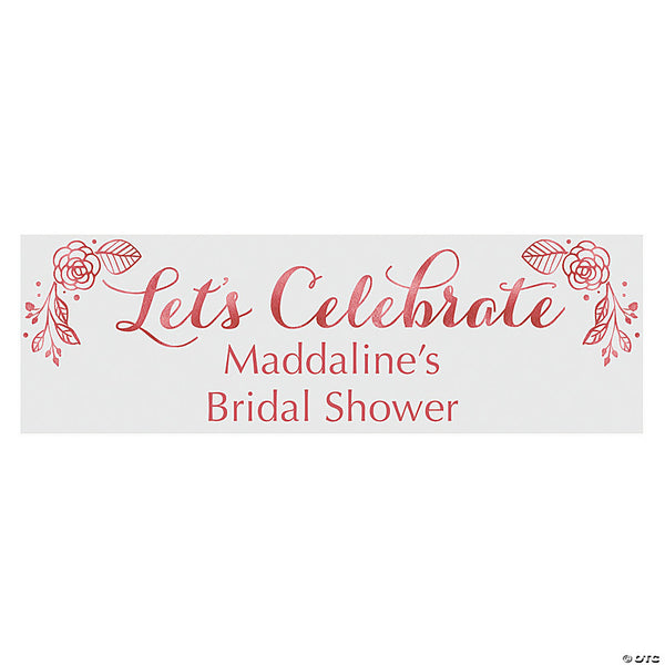 Personalized Medium Rose Gold Bridal Shower Vinyl Banner