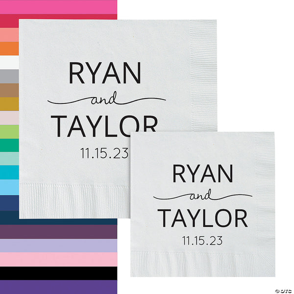 Personalized Names Print Paper Beverage Napkins