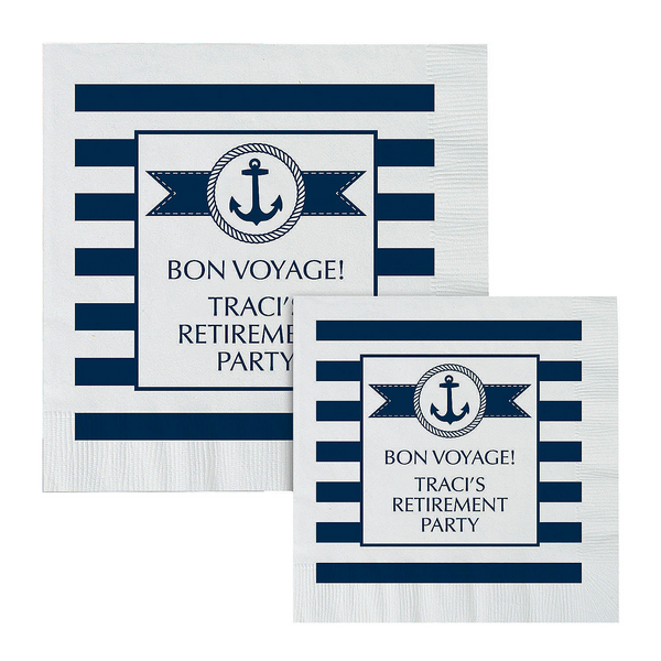 Personalized Nautical Beverage Napkins