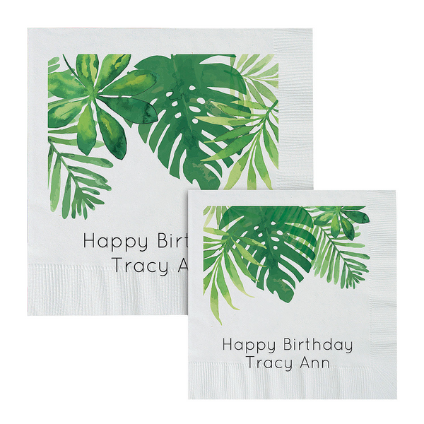 Personalized Palm Leaf Paper Beverage Napkins