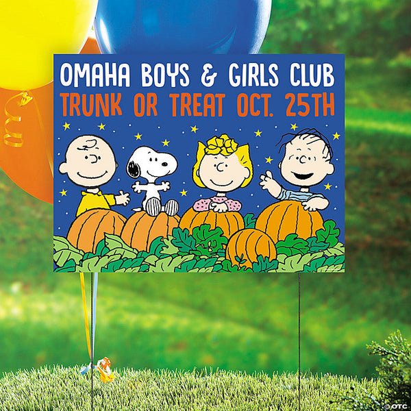 Personalized Peanuts Halloween Trunk-or-Treat Yard Sign
