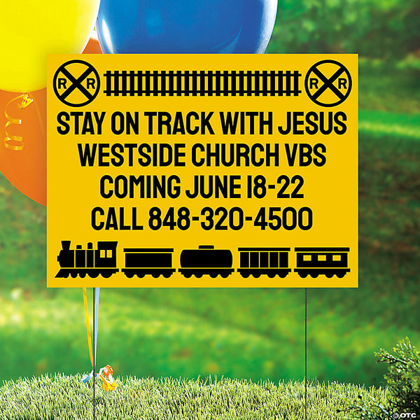 Personalized Railroad VBS Yard Sign