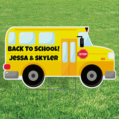 Personalized School Bus Yard Sign