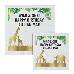 Personalized Sophisticated Safari Paper Luncheon Napkins
