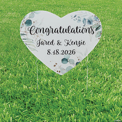 Personalized Wedding Heart-Shaped Yard Sign