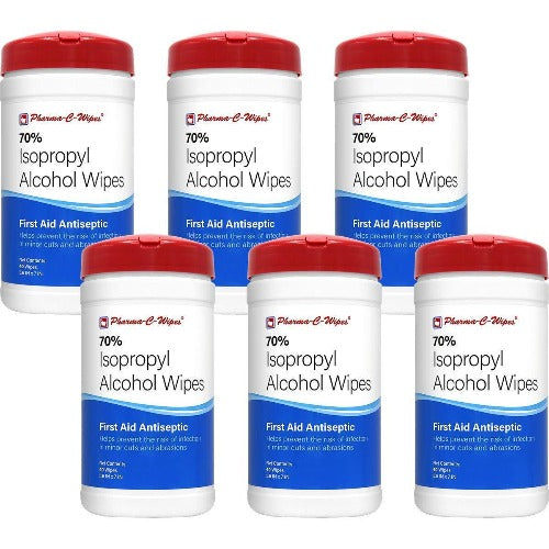 Pharma-C-Wipes 70% Isopropyl Alcohol Wipes (40 wipes per canister Case of 6 Canisters) MADE IN THE USA