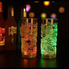LED Light Up Flashing 10 Oz 3D Phoenix Embossed Liquid Activated Glass - Multi Color