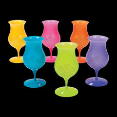 16 Oz Tropical Plastic Hurricane Glasses