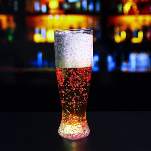 LED Light Up 24 Oz Pilsner Glass With Bubbles