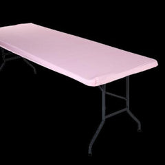 Pink Fitted Rectangle Plastic Tablecloth
