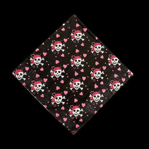 Pink Pirate Girl Luncheon Napkins