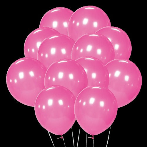 11 Hot Pink Latex Balloons