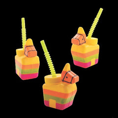6 Oz Pinata Donkey Cups with Straws