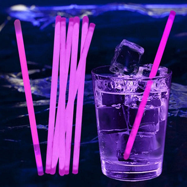 5 Inch Glow In the Dark Swizzle Sticks - Pink