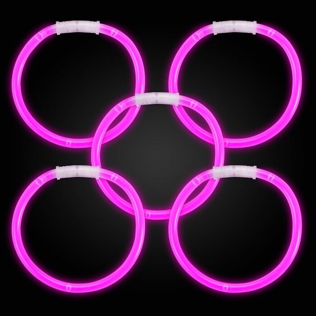 8 Inch Premium Pink Glow Stick Bracelets