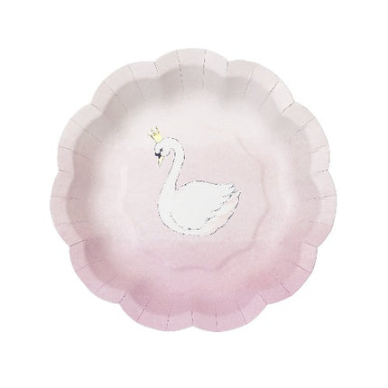 Pink Swan Paper Party Dessert Plates