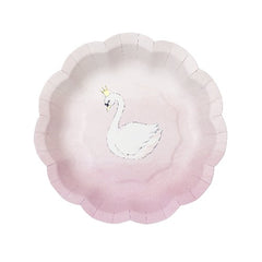 Pink Swan Paper Party Dessert Plates