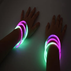 8 Inch Premium Glow Stick Bracelets - Bi Color - Pink/Green