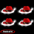 Light Up LED Santa Claus Red Christmas Cowboy Hats - Pack of 4