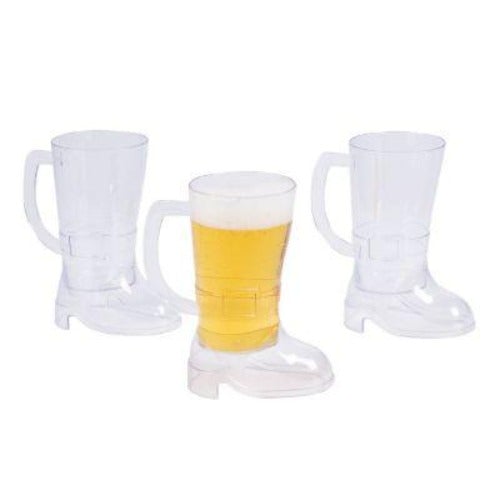 Plastic Boot Beer Steins - Set of 12 Mugs