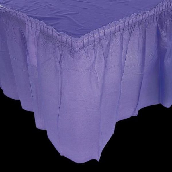 Pleated Purple Table Skirt