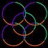24 Inch Jumbo Tri-Color Glow Stick Necklaces - Green Purple Orange