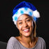Blue LED Snowflake Santa Claus Faux Fur Plush Hat
