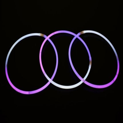 22 Inch Premium Jumbo Tri-Color Glow Necklaces - Purple White Pink