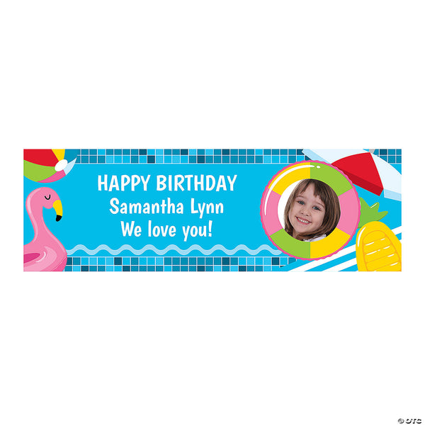 Pool Party Photo Custom Banner - Large