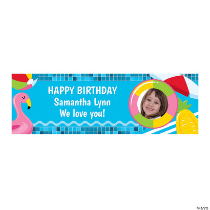 Pool Party Photo Custom Banner - Medium
