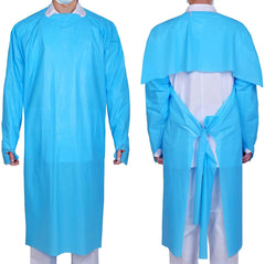Level-3 Disposable Isolation Gowns With Back Tie,Thumbs Loop-Blue- Pack of 20