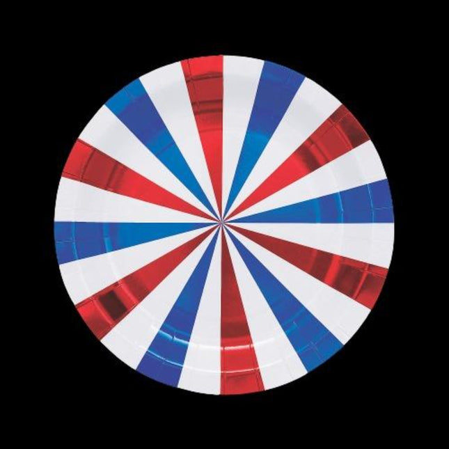 Star Spangled Paper Dinner Plates - 8 Pieces | PartyGlowz