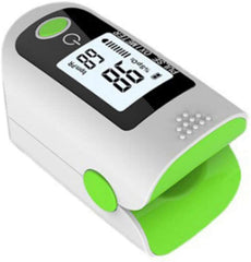 Digital Fingertip Pulse Oximeter LED Display, Pulse Rate Measurements with Batteries and Carry Case Green