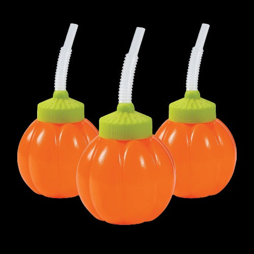 4 Oz Lil Pumpkin Cups with Lids & Straws