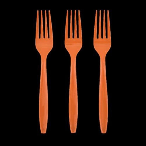 Pumpkin Orange Plastic Forks